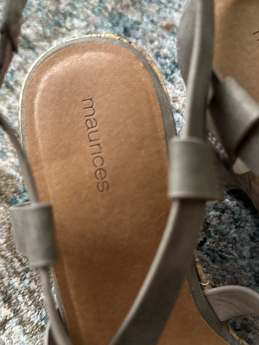 Maurices Olive Wedge Sandals with Cork Platform - Picture 7 of 9